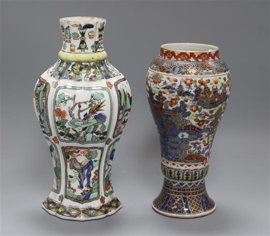 Two 18th century Chinese vases tallest 29cm